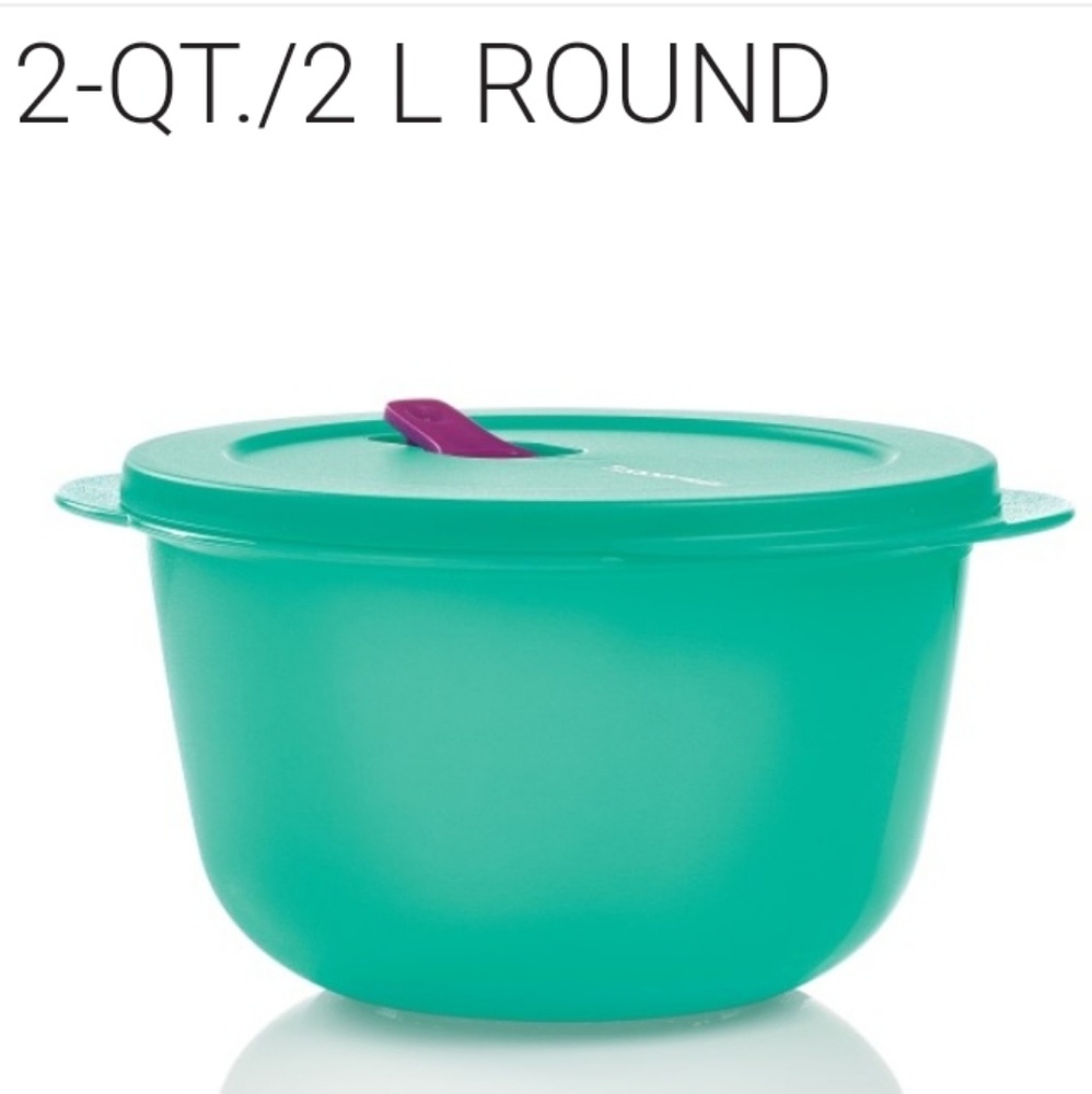 Tupperware CrystalWave +Stain Guard 2 QT Round Bowl Textured & Scratch Resistant